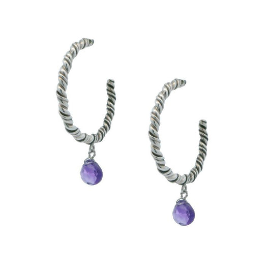 Vitrice McMurry Twisted Sterling & Amethyst Earrings