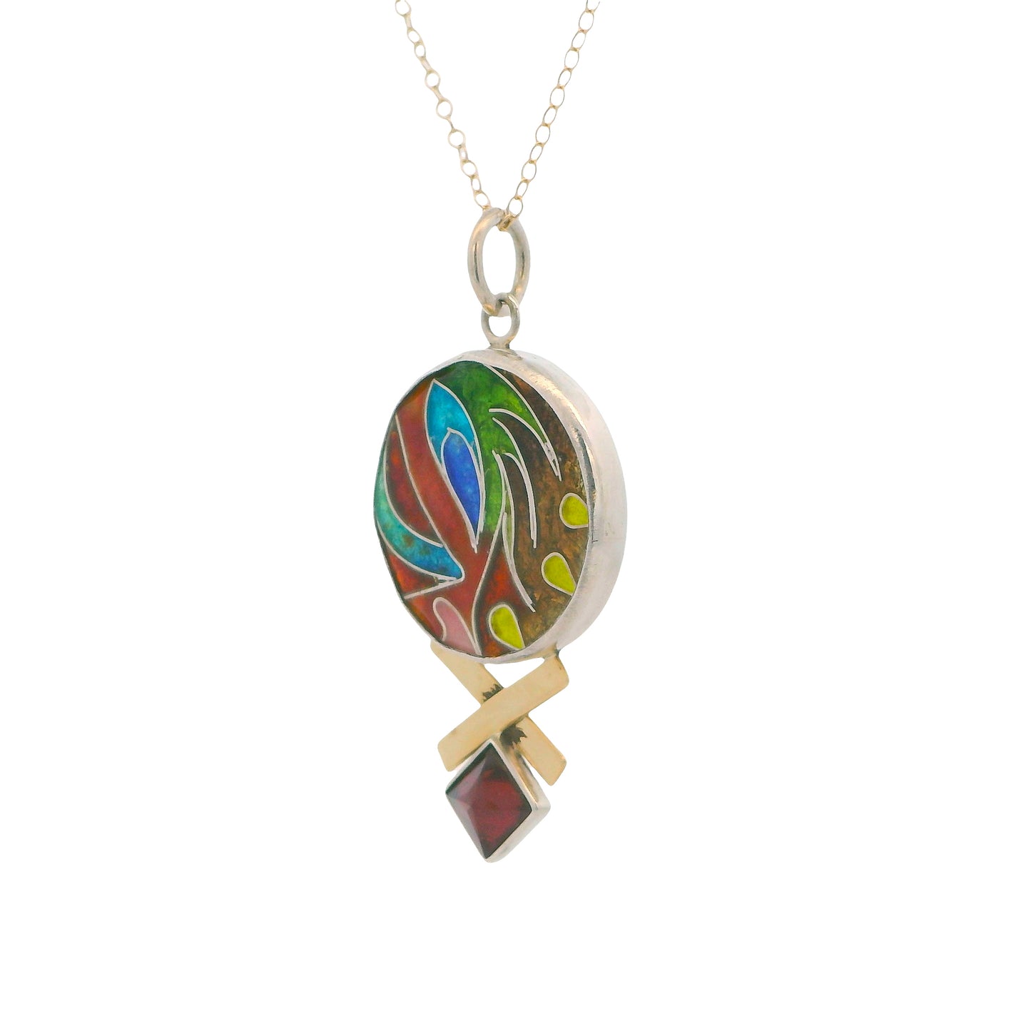 Vitrice McMurry Jewelry Sterling Silver Cloisonne Pendant