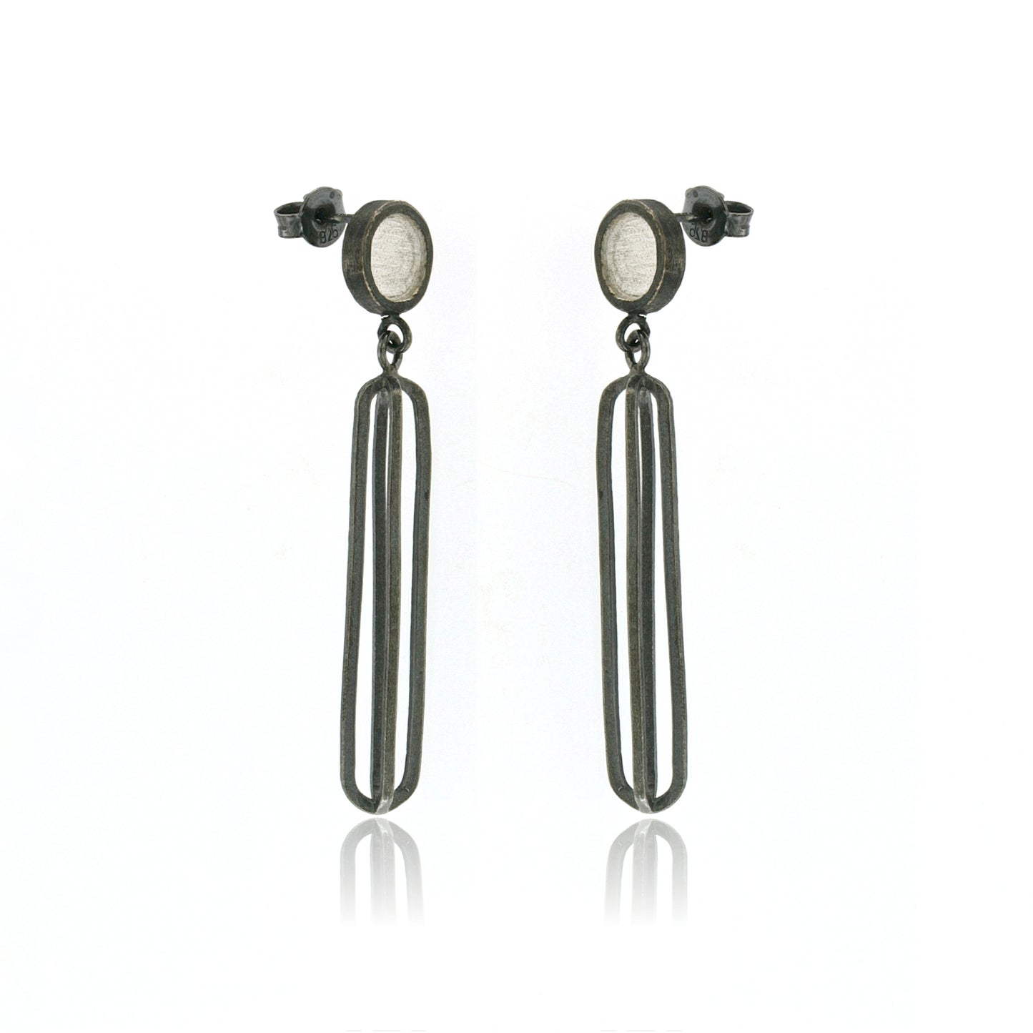 Mysterium Collection Oxidized Oval & Dot Earrings