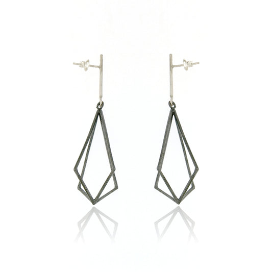 Mysterium Collection Oxidized Sterling Kite Earrings
