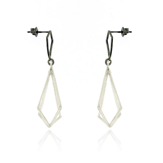 Mysterium Collection Oxidized Sterling Kite Earrings