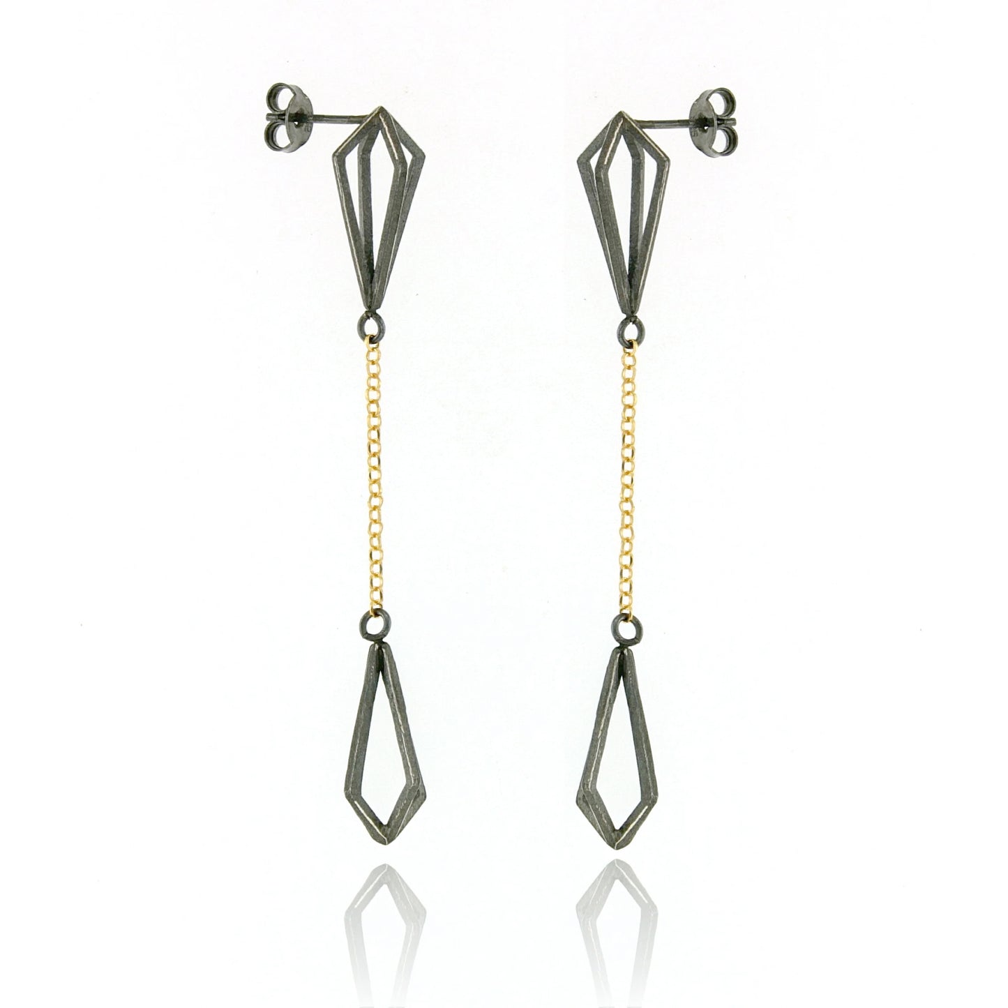 Mysterium Collection Oxidized Sterling & Vermeil Kite Earrings