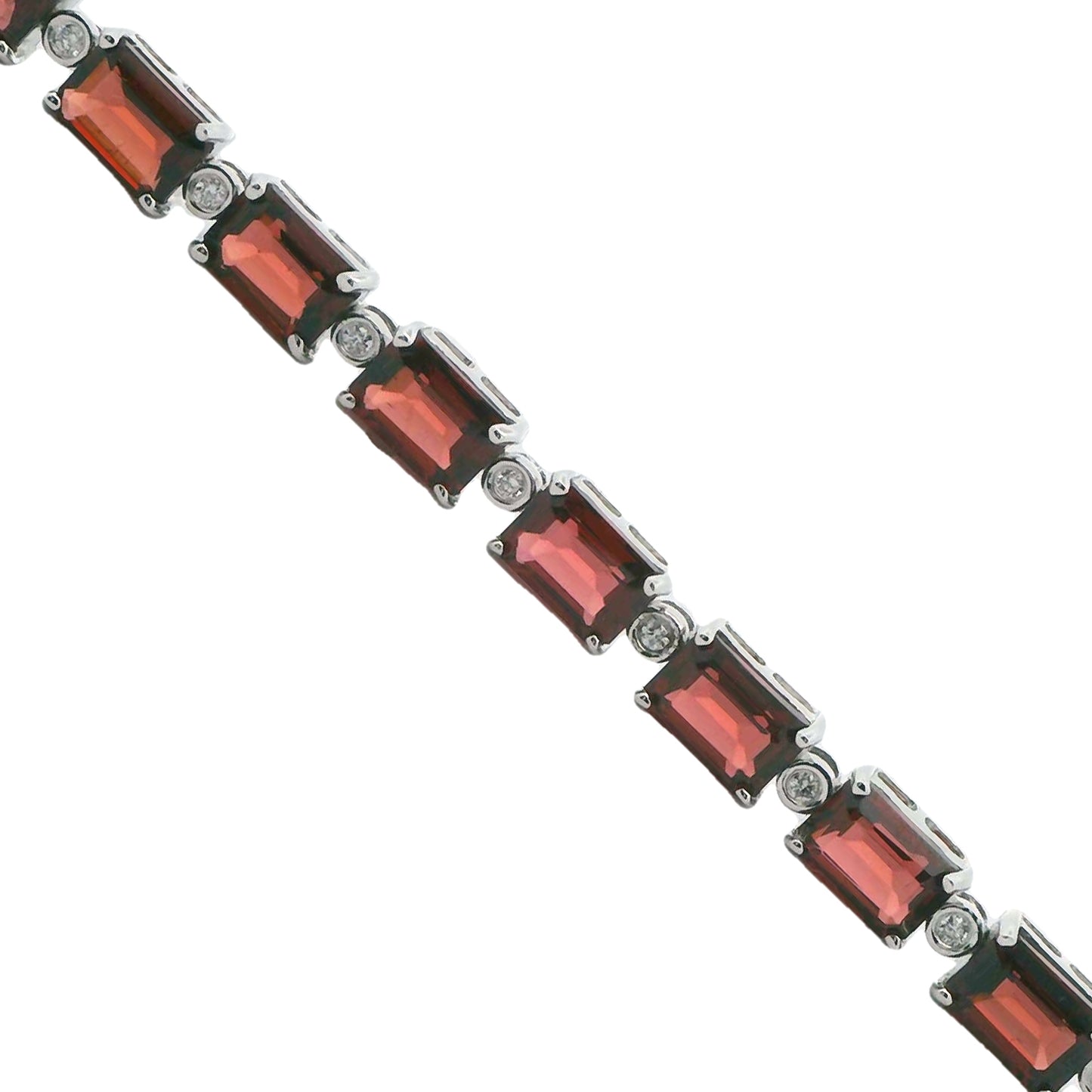 14K Gold Garnet & Diamond Bracelet