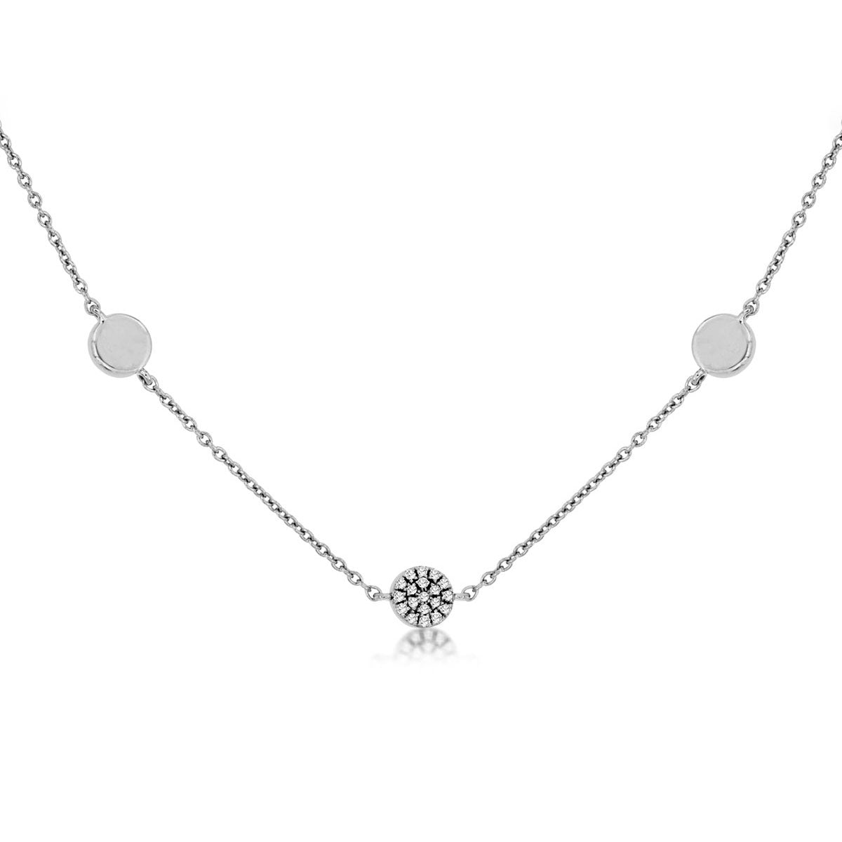 14K White Gold 0.17ctw Diamond Necklace