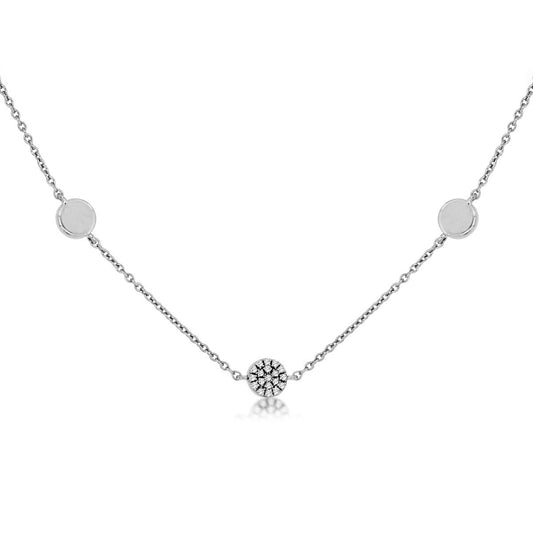 14K White Gold 0.17ctw Diamond Necklace