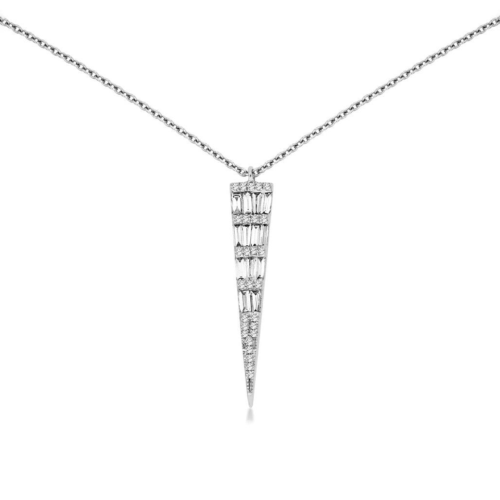 14K White Gold Diamond Pendant