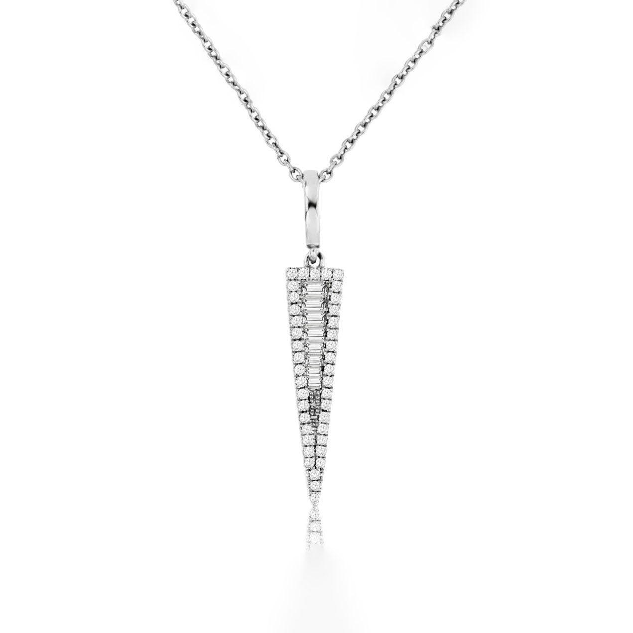 14K White Gold Diamond Pendant