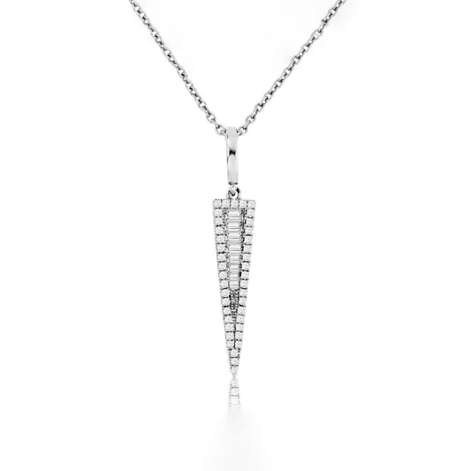14K White Gold Diamond Pendant