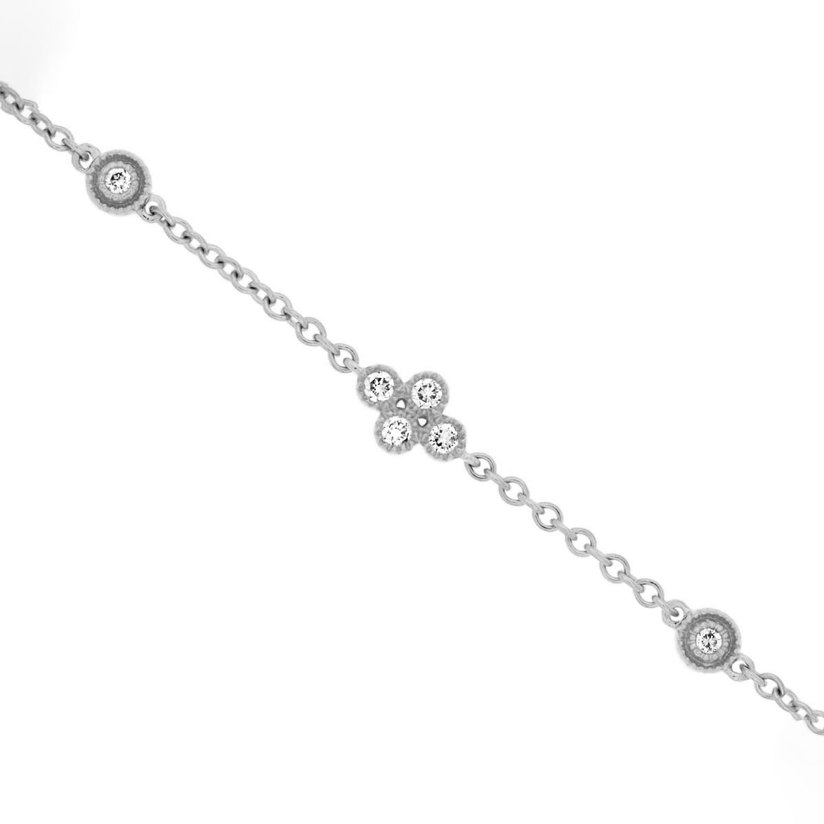 14K White Gold Diamond Bracelet