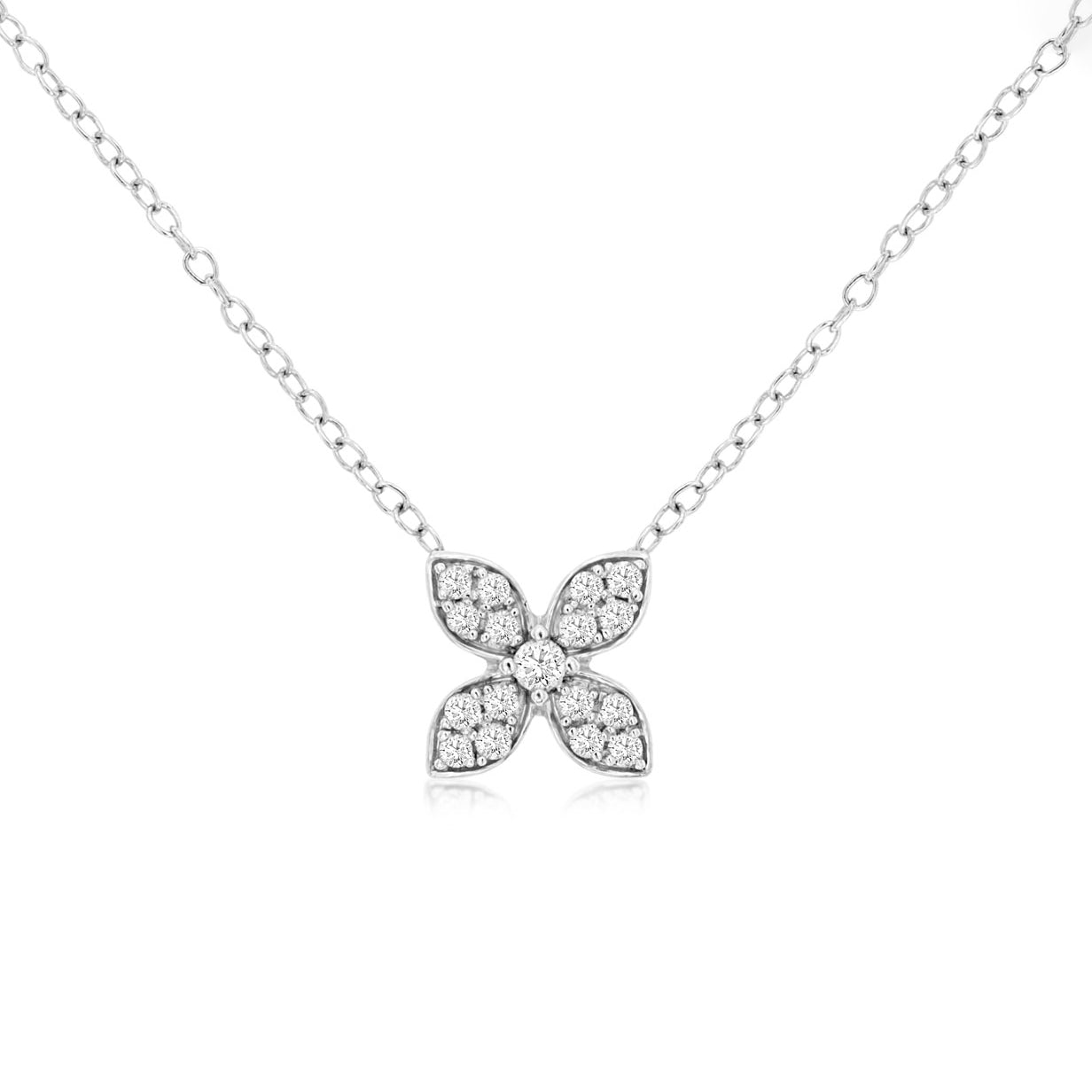 14K White Gold Diamond Pendant
