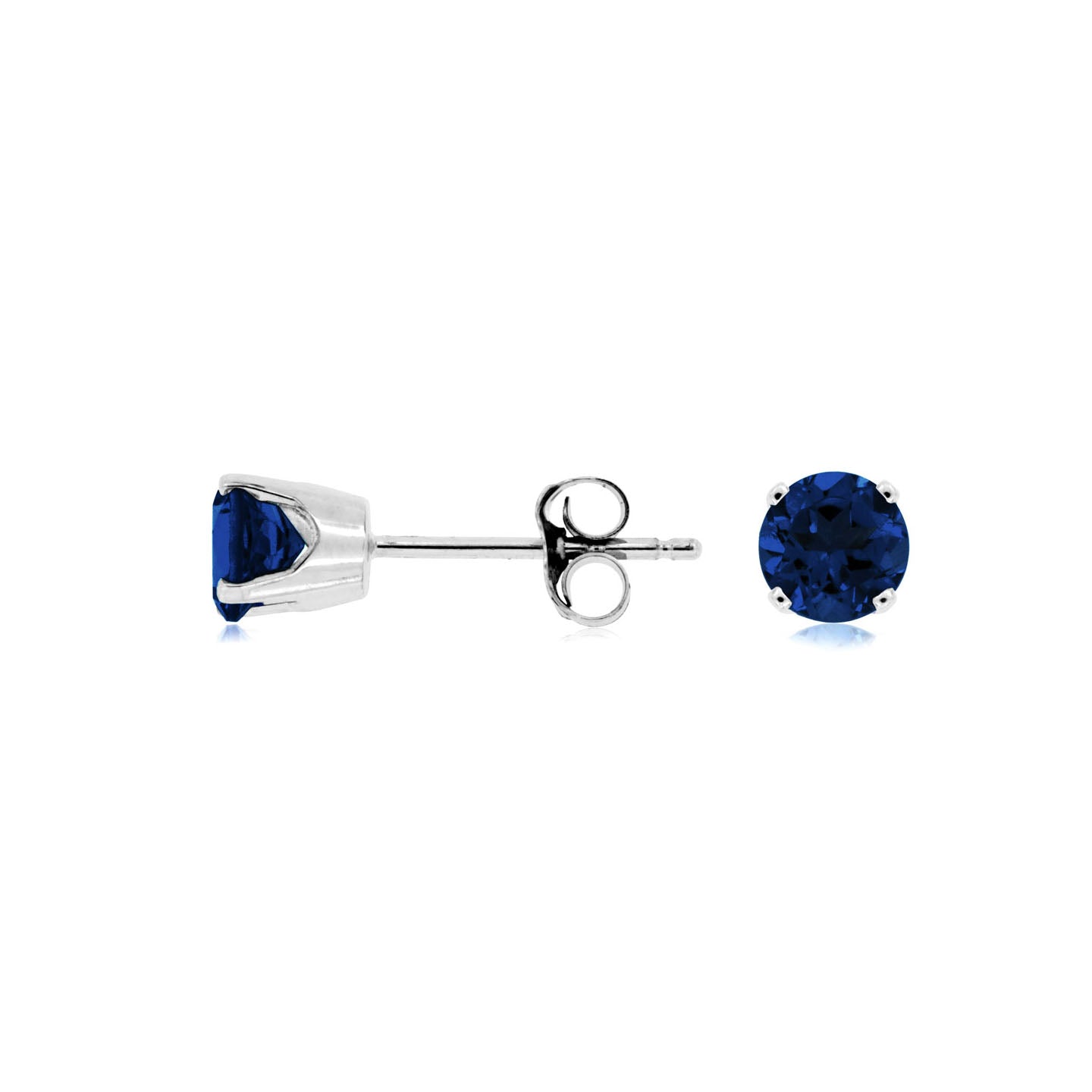 14K White Gold 1ctw Sapphire Post Earrings