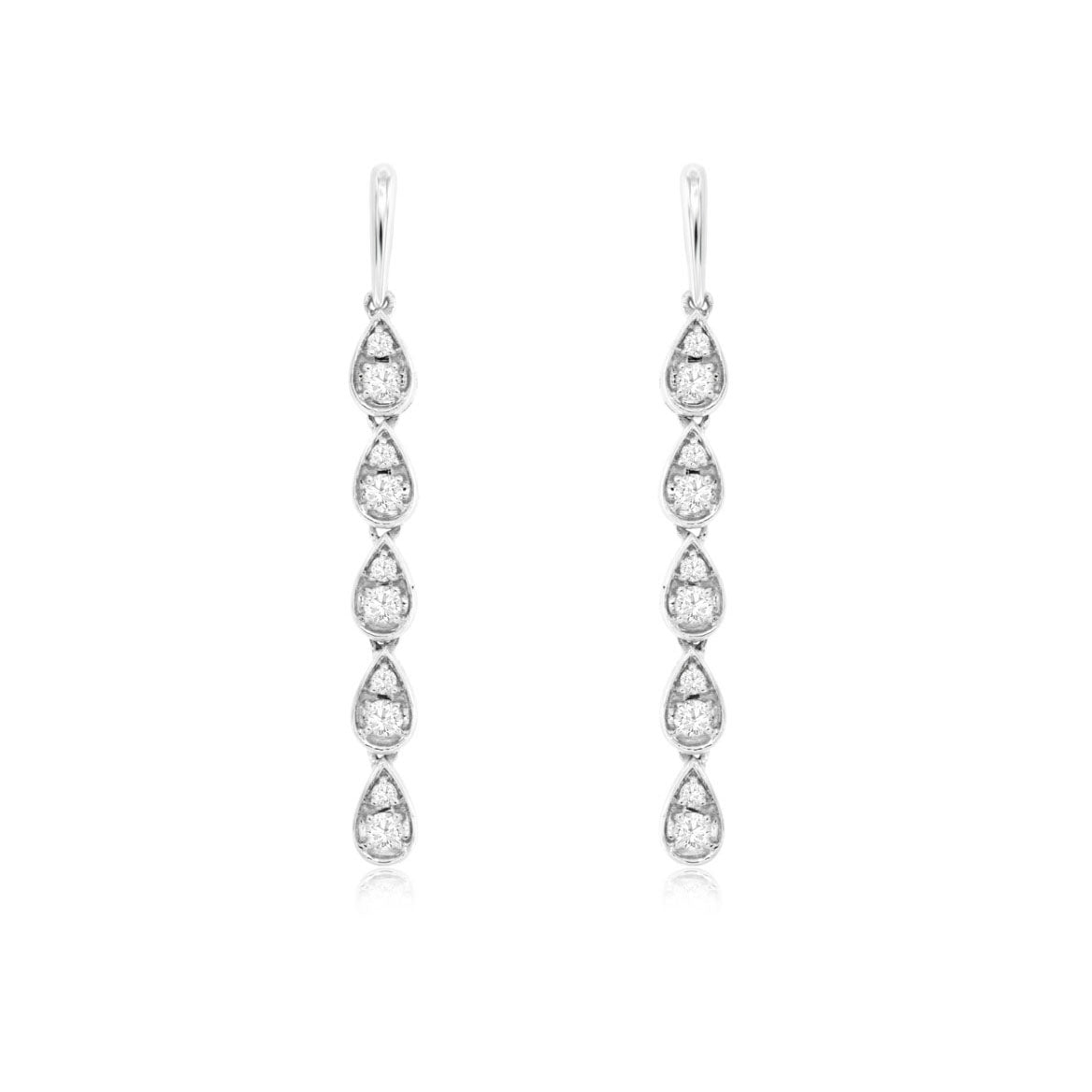 14K White Gold 0.20ctw Diamond Dangle Earrings