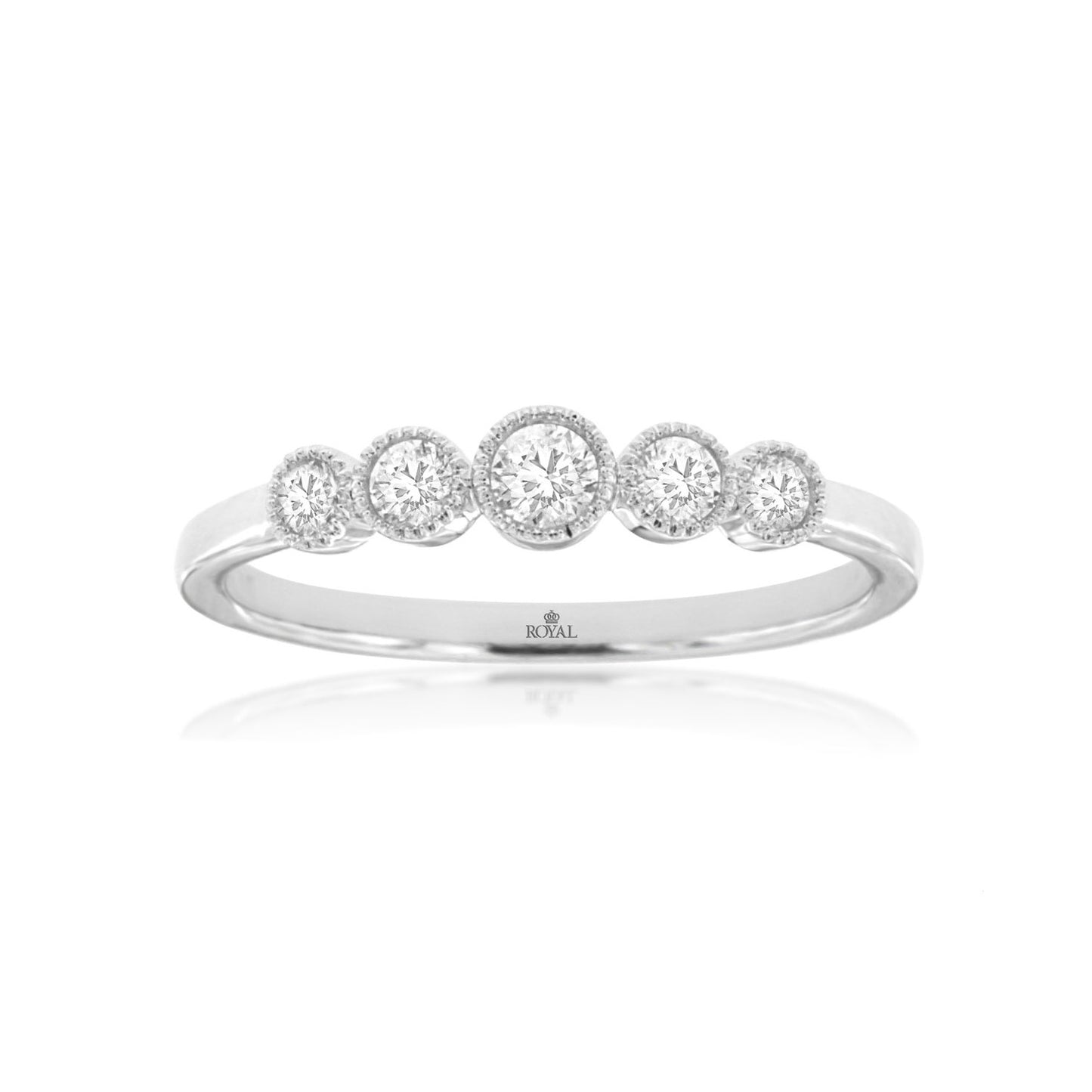 14K White Gold Diamond Band