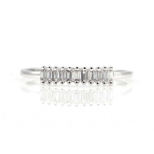 14K White Gold Diamond Band
