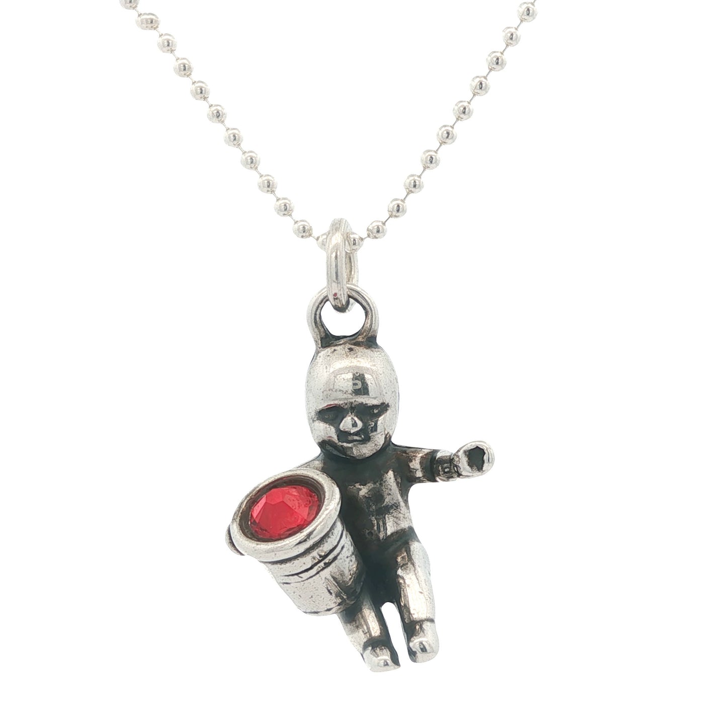 Molly McNamara Collection Birthstone Snoball King Cake Baby Necklace (July)