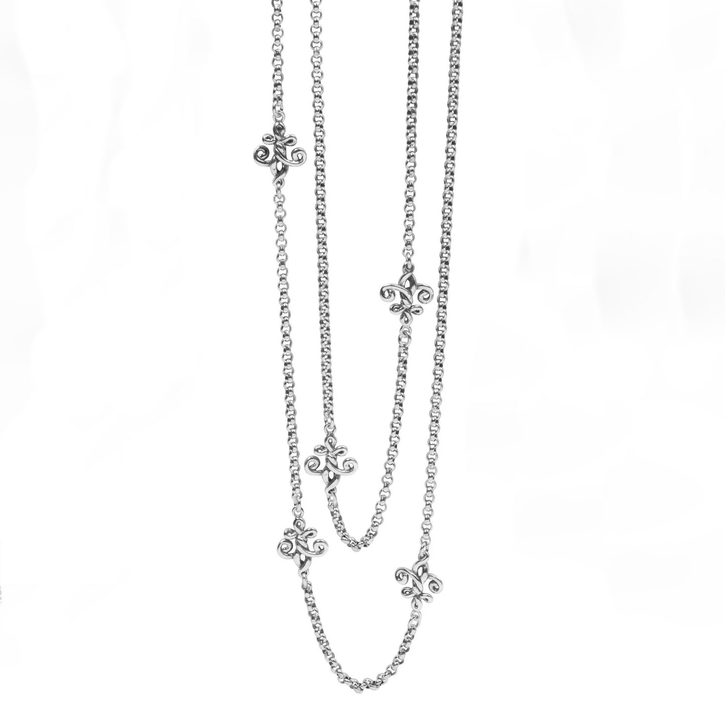 Cristy Cali Fleur de Love Knot Long Chain Necklace
