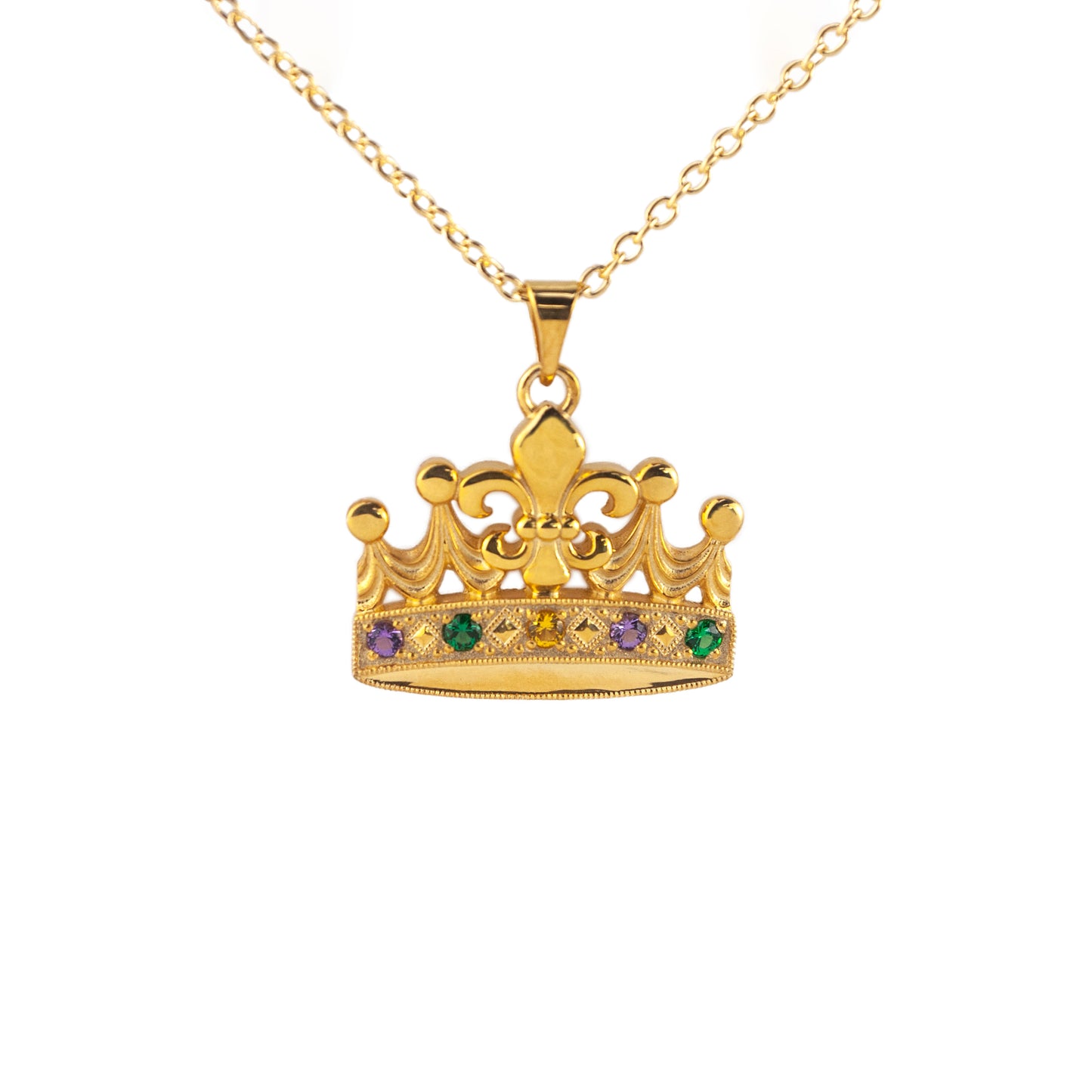 Tom Mathis Designs Fleur de Lis Mardi Gras Crown Pendant