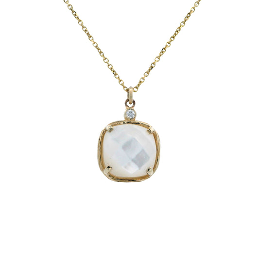 Riverbend Collection Yellow Gold Mother of Pearl Pendant (sm)