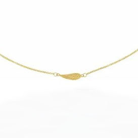 14K Yellow Gold Petite Angel Wing Necklace