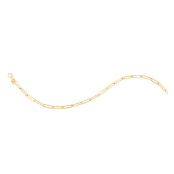 14K Yellow Gold 3.5mm 18" Beaded Paperclip Chain