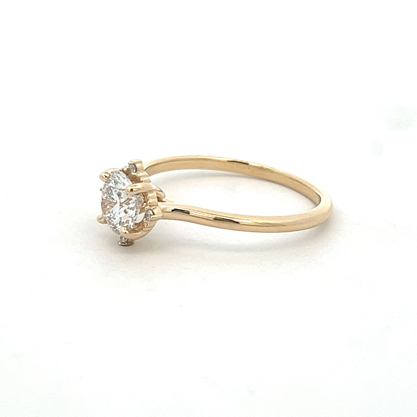 14K Yellow Gold Lab-Created Diamond Engagement Ring