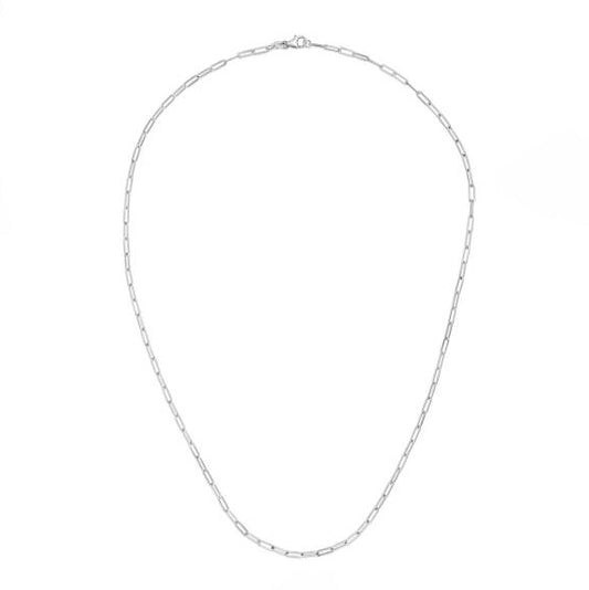 14K White Gold 2.1mm 18" Paperclip Chain