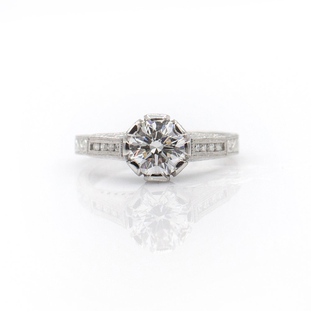 Tom Mathis Designs Platinum 1.52CT Diamond Engagement Ring Set