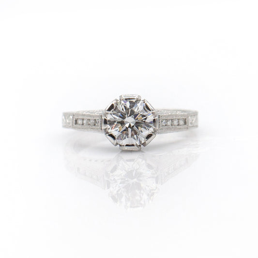 Tom Mathis Designs Platinum 1.52CT Diamond Engagement Ring Set