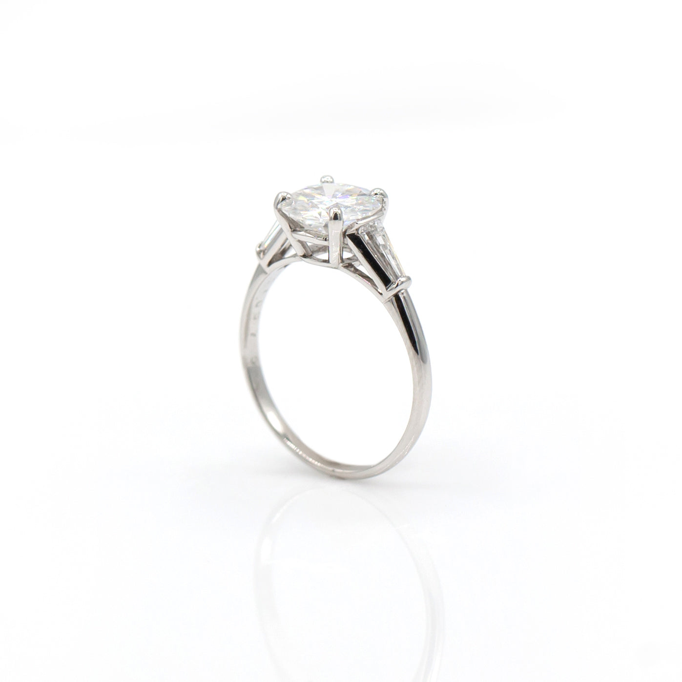 Platinum Moissanite Engagement Ring