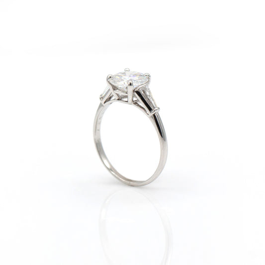 Platinum Moissanite Engagement Ring