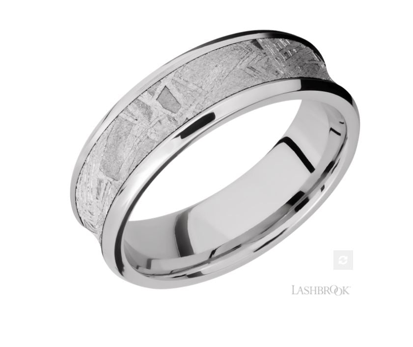 Lashbrook Designs Cobalt Chrome Meteorite Wedding Band