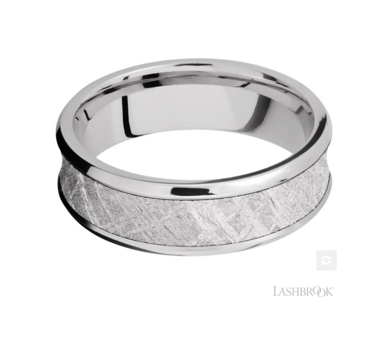 Lashbrook Designs Cobalt Chrome Meteorite Wedding Band