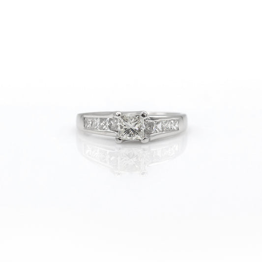 Platinum 0.53CT Princess Cut Diamond Ring