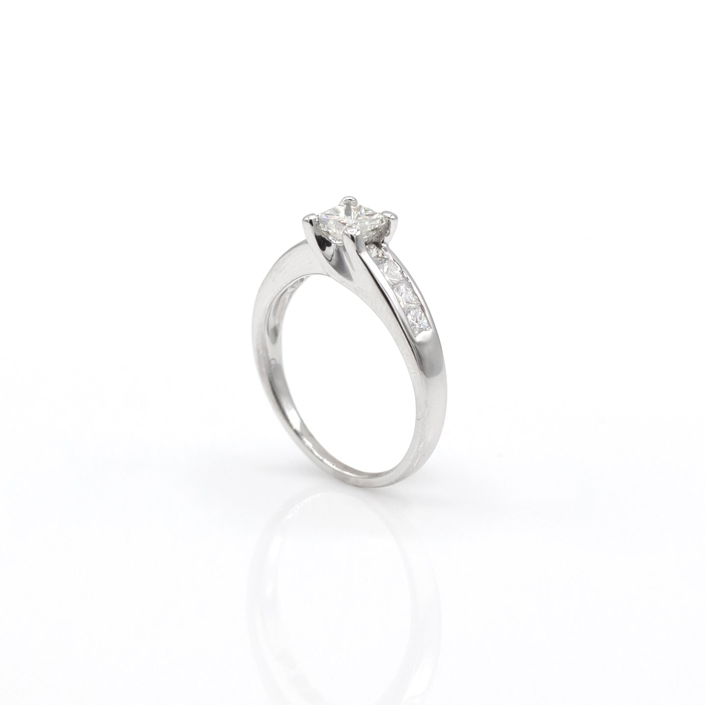 Platinum 0.53CT Princess Cut Diamond Ring