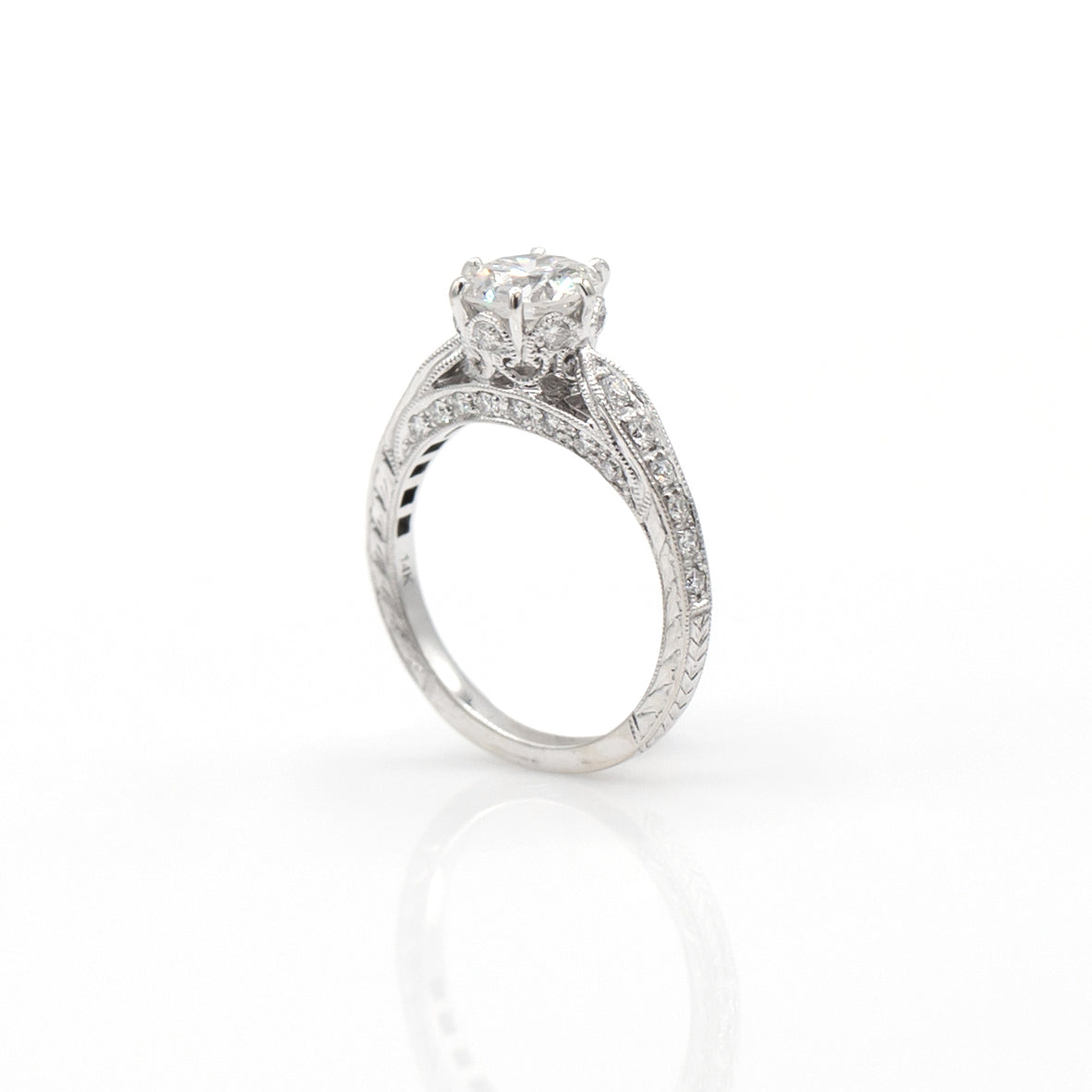 14K White Gold 1.10CT Diamond Engagement Ring