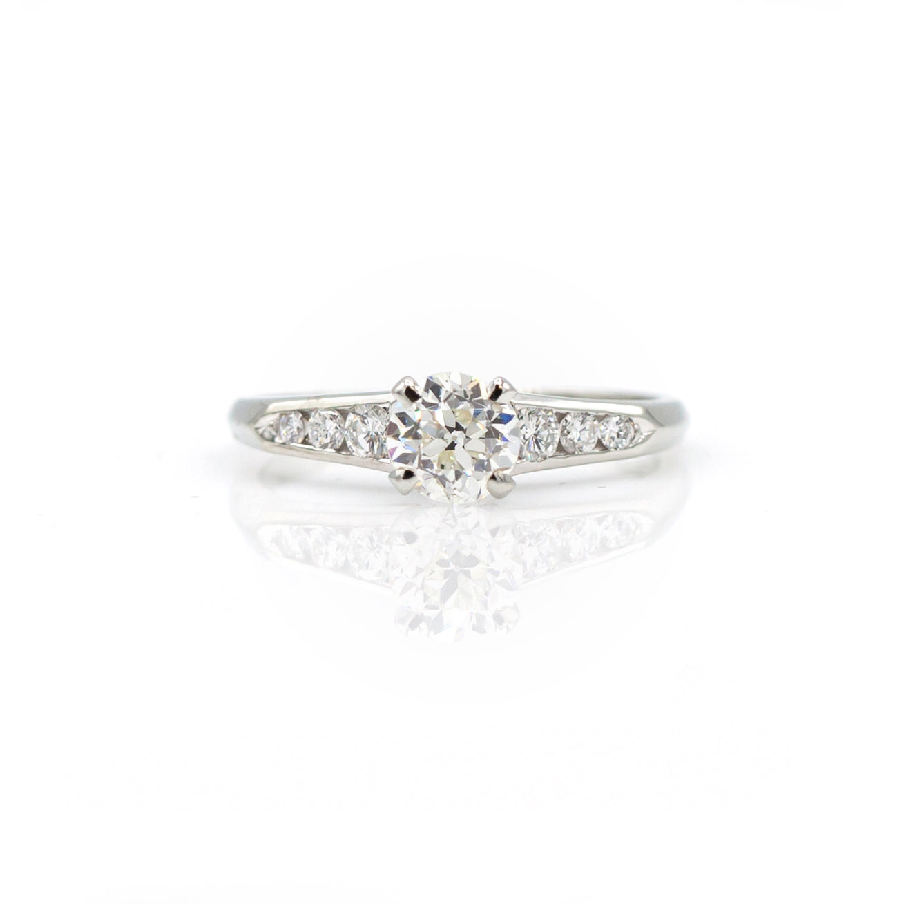 Estate Collection 18K White Gold Diamond Engagement Ring
