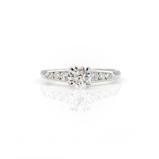 Estate Collection 18K White Gold Diamond Engagement Ring