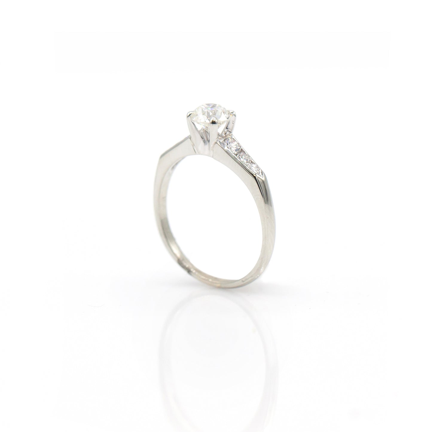 Estate Collection 18K White Gold Diamond Engagement Ring