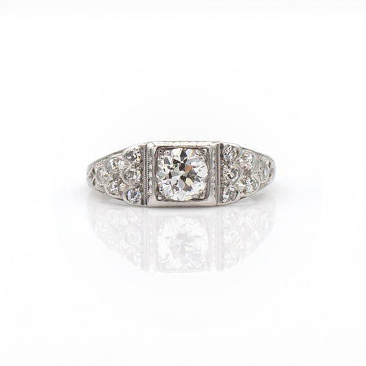 Estate Collection Art Nouveau Platinum Diamond Ring