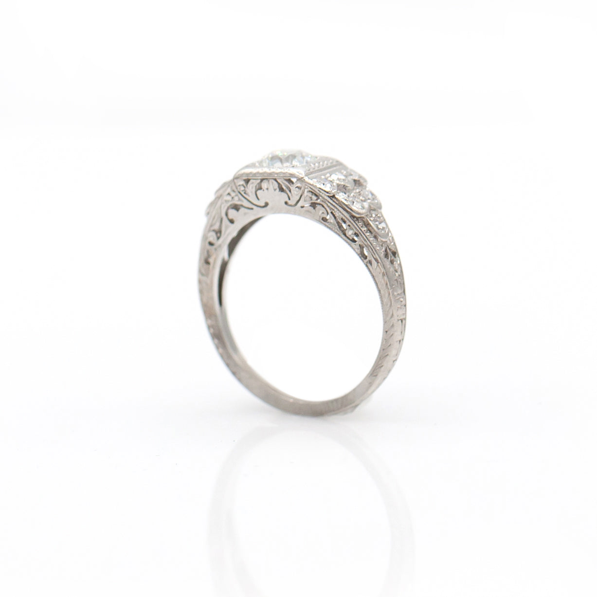 Estate Collection Art Nouveau Platinum Diamond Ring