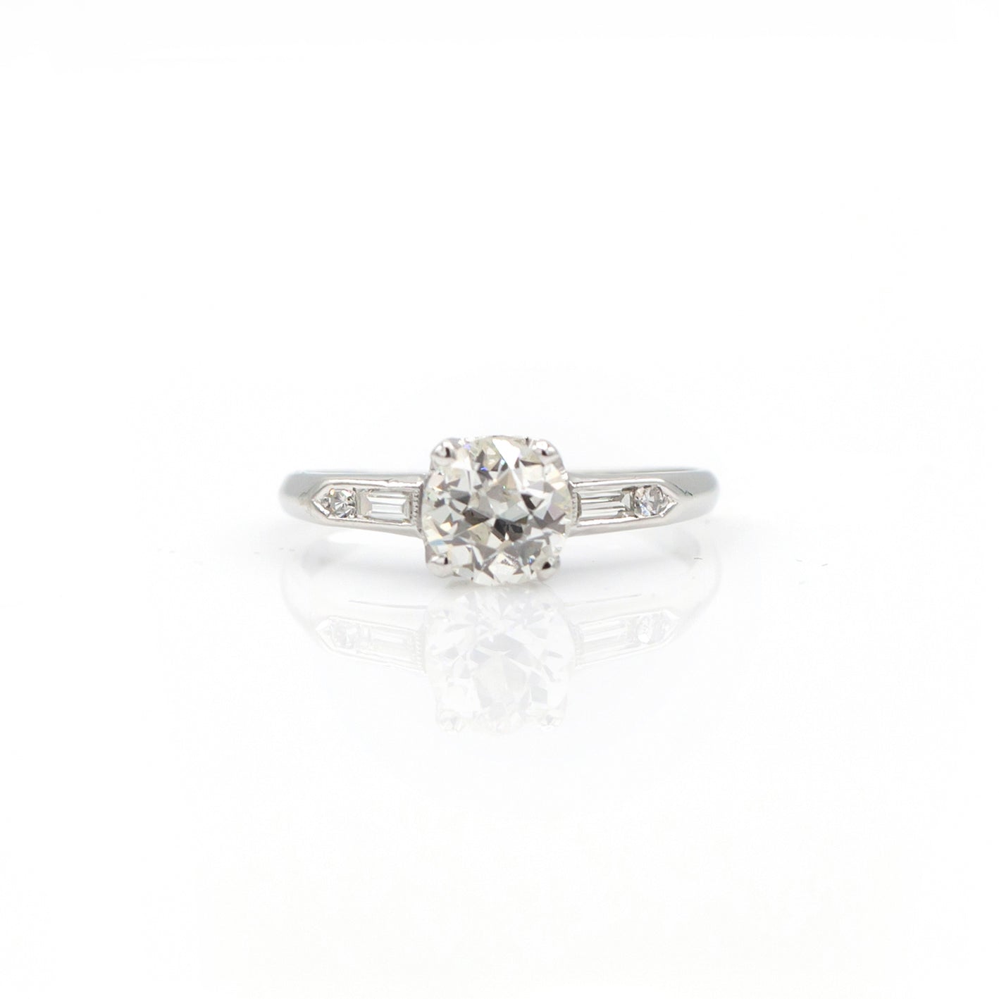 14K White Gold Diamond Engagement Ring
