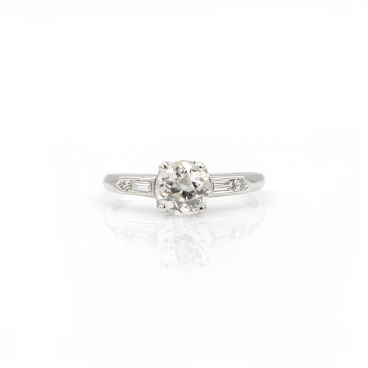 14K White Gold Diamond Engagement Ring