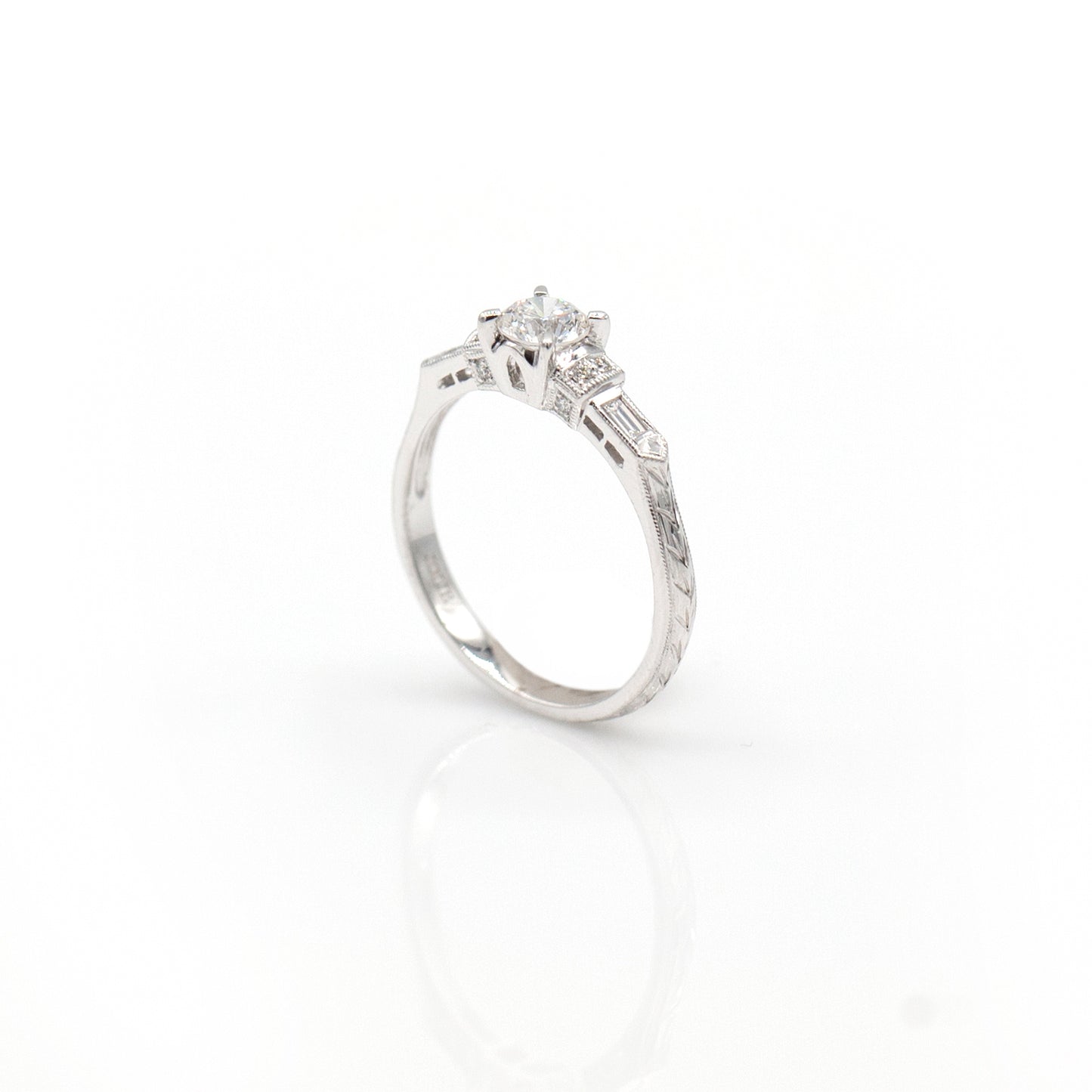 14K White Gold Diamond Engagement Ring