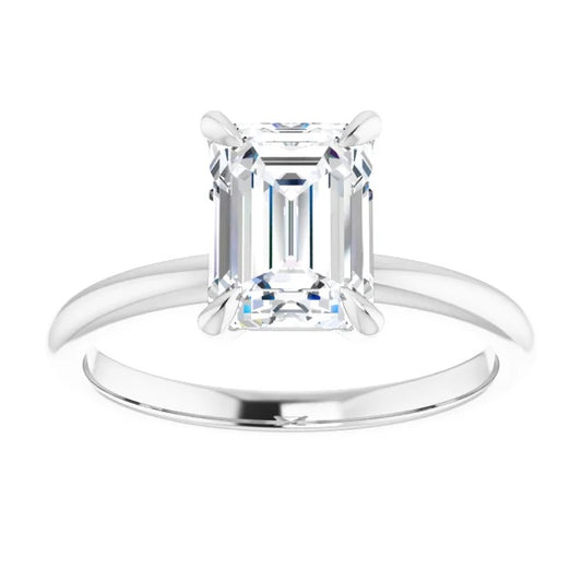 Platinum 1.8CT Emerald Cut Lab Diamond Ring