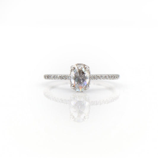 14K Oval Moissanite Engagement Ring