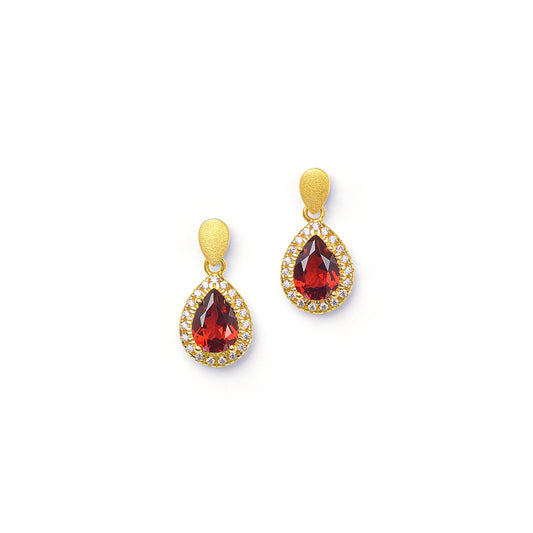 Bernd Wolf Collection "Antoinette" Garnet & CZ Earrings