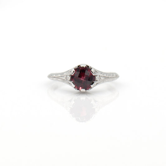 Tom Mathis Designs 14K Garnet Engagement Ring