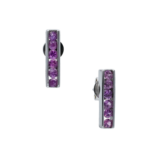 Sterling Silver Pink Sapphire Earrings