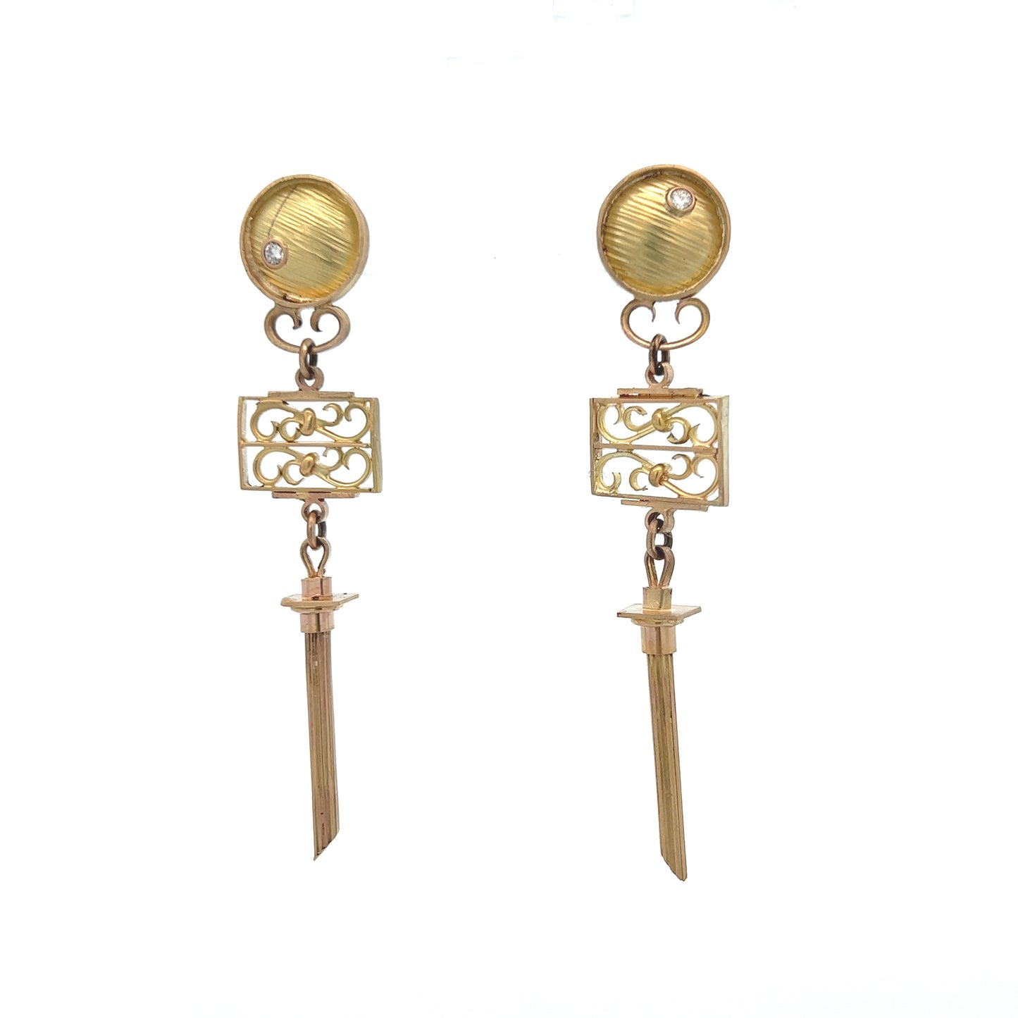 James Carter Yellow Gold & Diamond Earrings