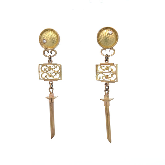 James Carter Yellow Gold & Diamond Earrings